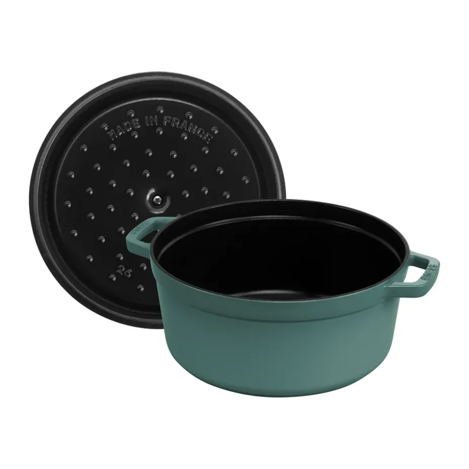 Cacerola de hierro fundido Staub La Cocotte redonda 5,2 L, Madera de eucalipto