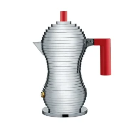Cafetera de espresso Pulcina 3 tazas, asa roja