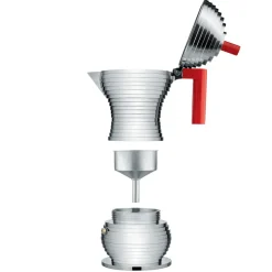 Cafetera de espresso Pulcina 3 tazas, asa roja
