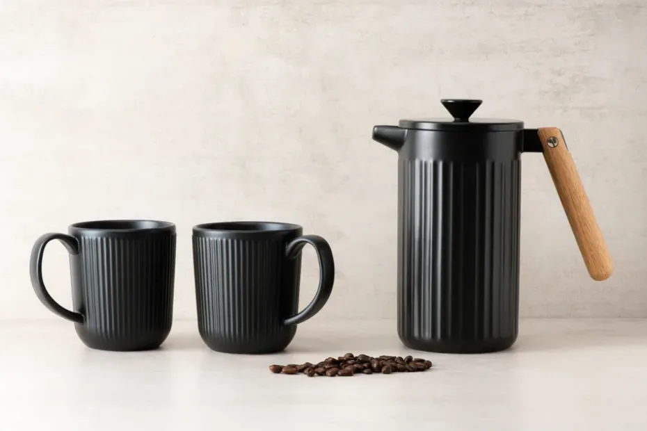 Cafetera de émbolo Douro negra, 8 tazas