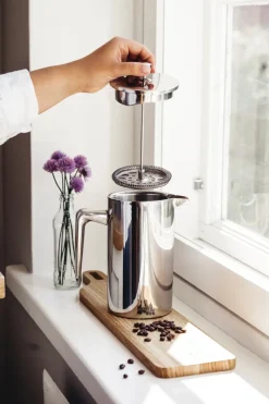 Cafetera de émbolo Heirol acero inoxidable, 1 L, 8 tazas