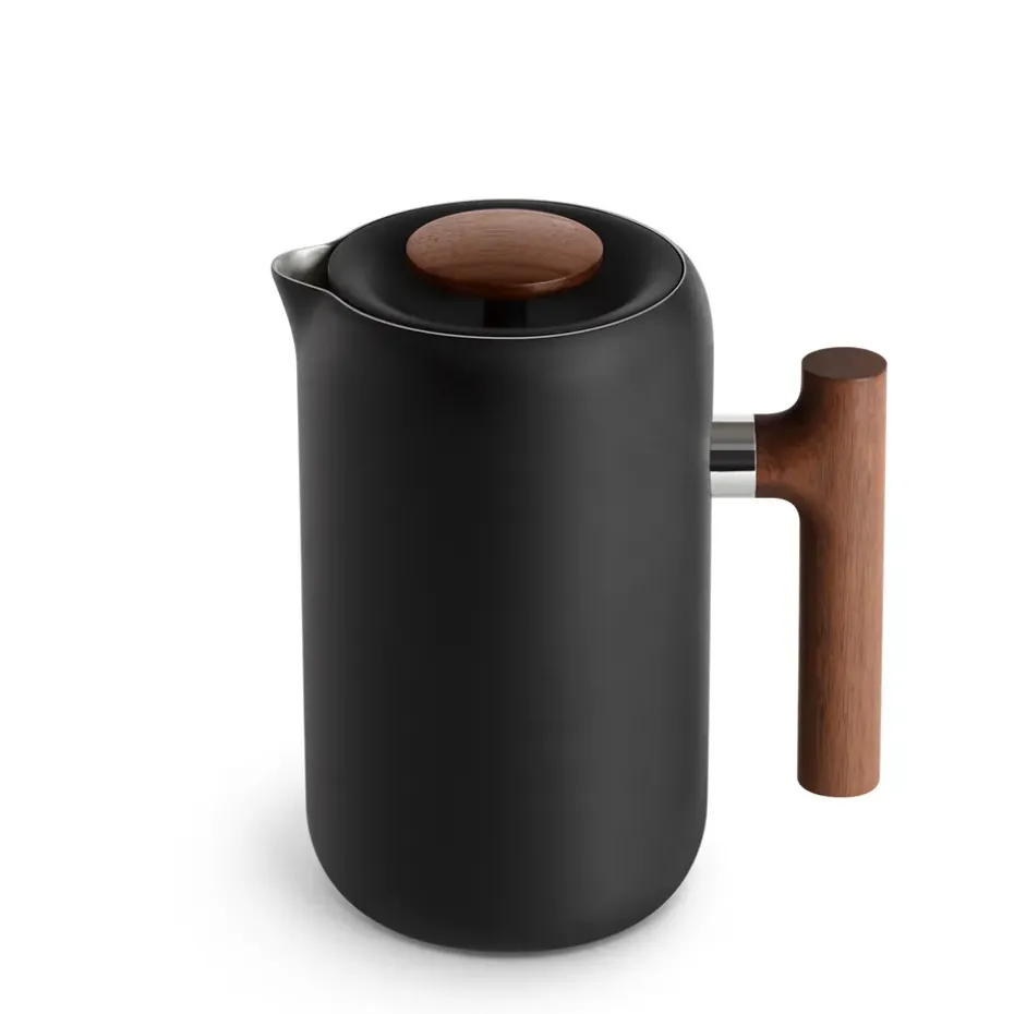 Cafetera de prensa Clara 70,9 cl, Matte black-walnut