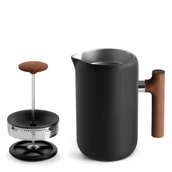 Cafetera de prensa Clara 70,9 cl, Matte black-walnut