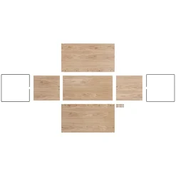 Caja de almacenaje de roble 33x60 cm, Wood, black