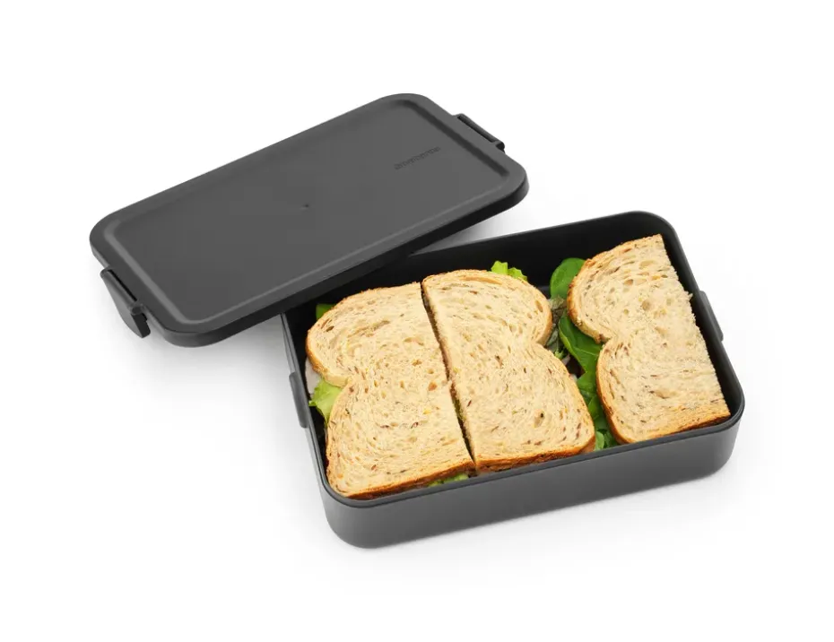 Caja para almuerzo Make & Take grande 2 L, gris oscuro
