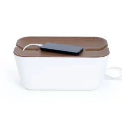 Caja para cables Cable Organiser M, decoración de madera oscura