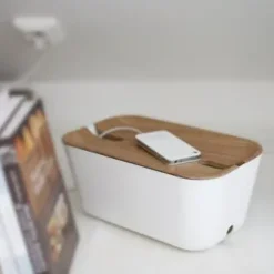 Caja para cables Cable Organiser M, tapa impresión madera