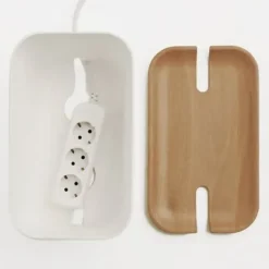 Caja para cables Cable Organiser M, tapa impresión madera
