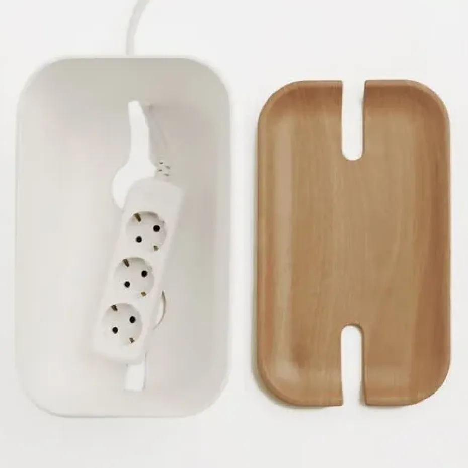 Caja para cables Cable Organiser M, tapa impresión madera