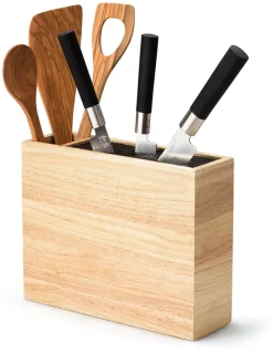 Caja para cuchillos con compartimento para utensilios, 21x9 cm