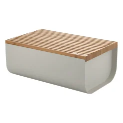 Caja para pan Mattina 34 cm, Gris cálido-bambú