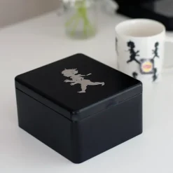 Caja para té con compartimentos Solstickan 13,6x15,6 cm, Negro