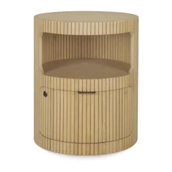 Cajonera Boomerang con cerradura, Roble, Ø45 cm
