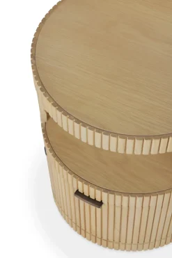 Cajonera Boomerang con cerradura, Roble, Ø45 cm
