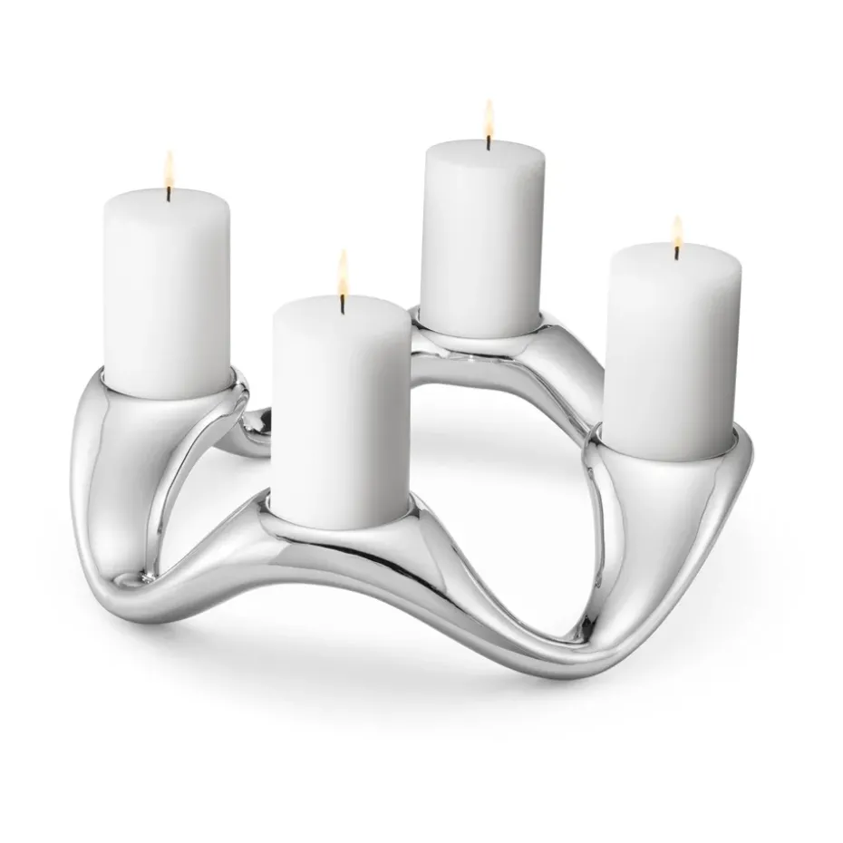 Candelabro Cobra Ø33 cm, acero inoxidable