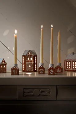 Candelabro de Adviento Gingerbread 4 piezas, Marrón