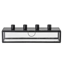 Candelabro de adviento Pelo 34 cm, negro-transparente