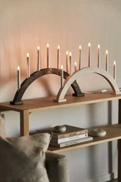Candelabro de Adviento Sky arco 41 cm, teñido oscuro
