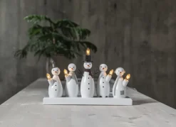 Candelabro de Adviento Snowman, blanco