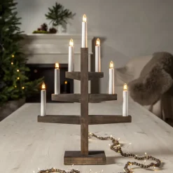 Candelabro de adviento Trapp 54 cm, Marrón