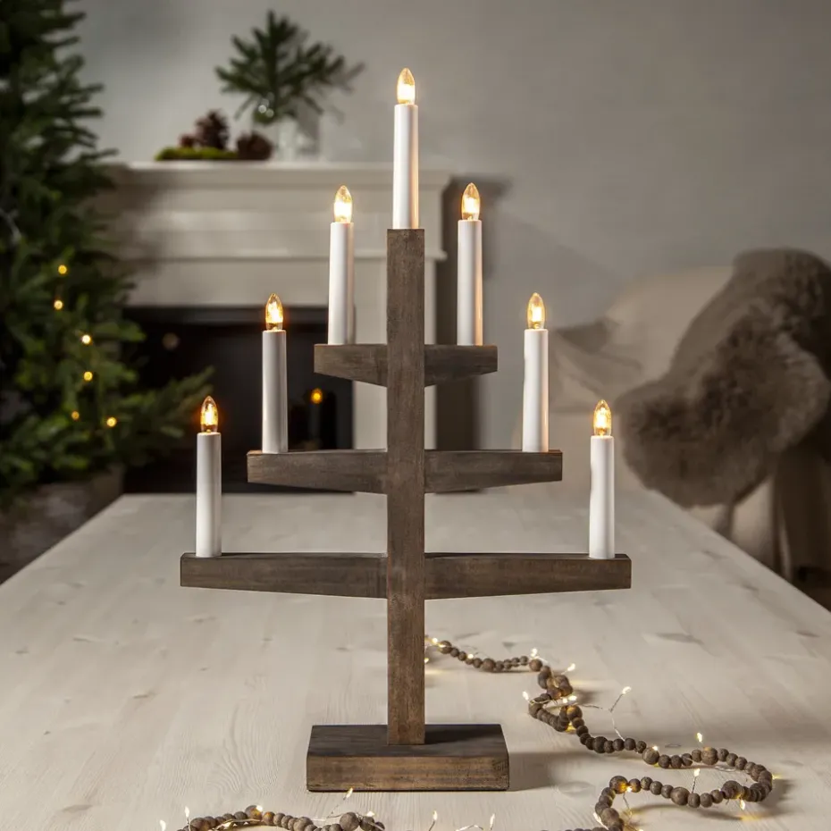 Candelabro de adviento Trapp 54 cm, Marrón