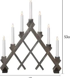 Candelabro de madera Rut 7 43 cm, Marrón