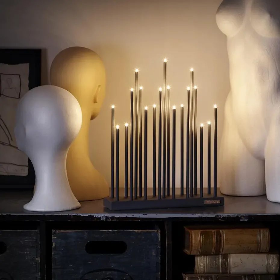 Candelabro eléctrico Elflugan, Gris antracita
