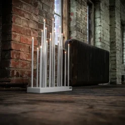 Candelabro eléctrico Elflugan Grande, Gris claro