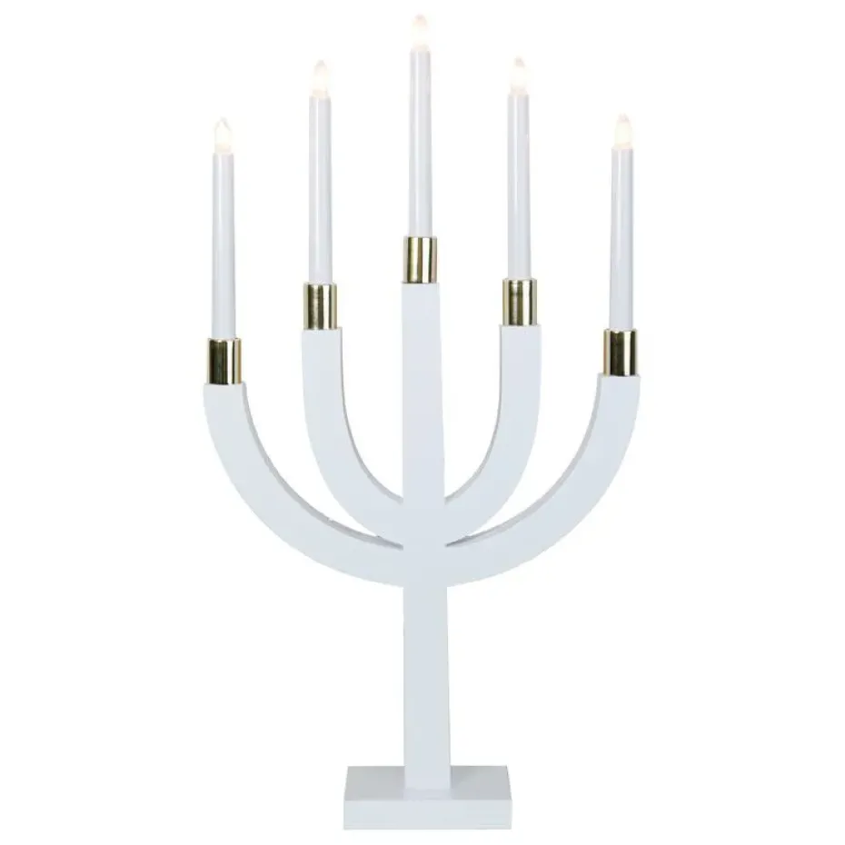 Candelabro eléctrico Elias, blanco