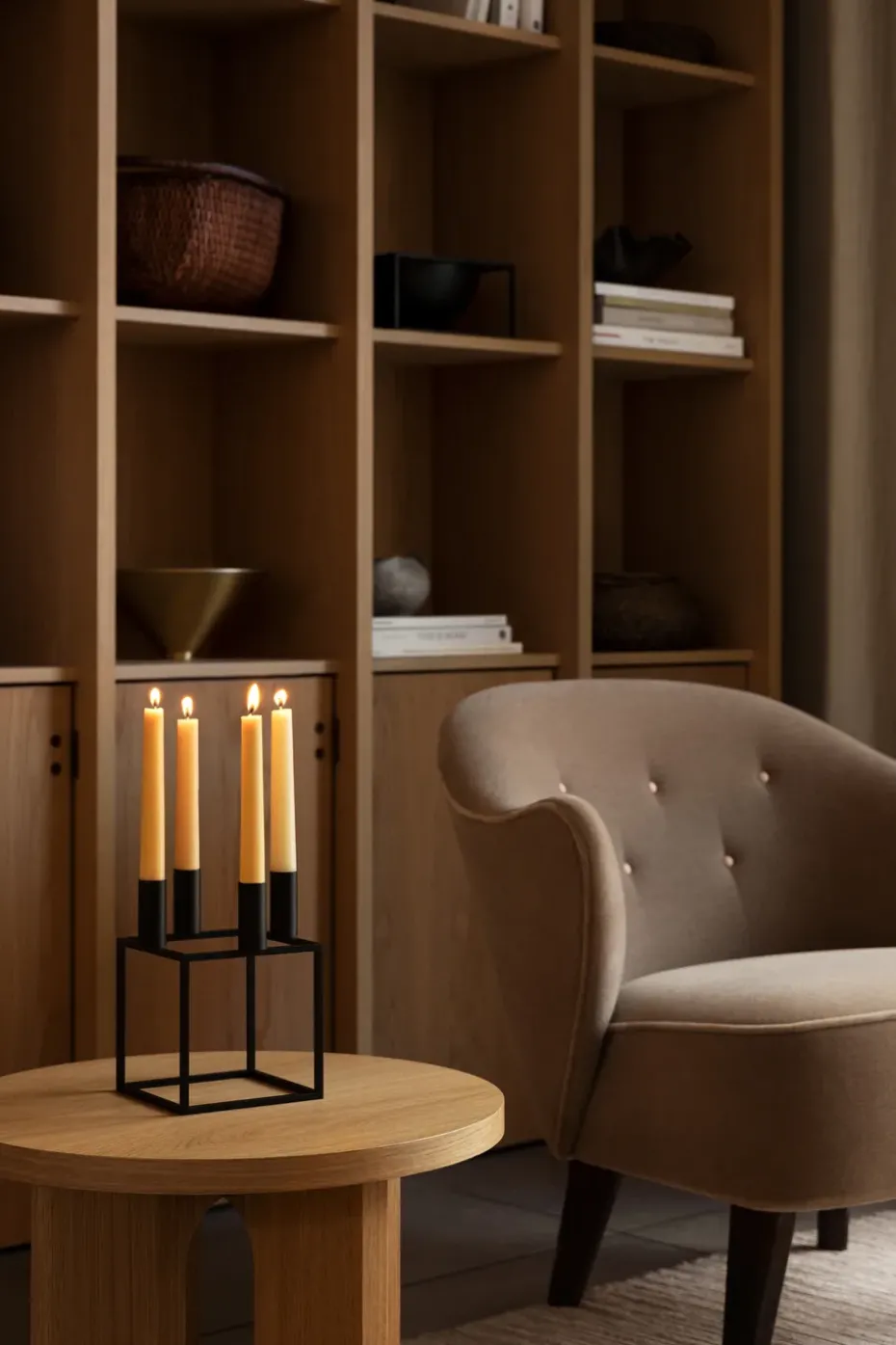 Candelabro Kubus 4, negro