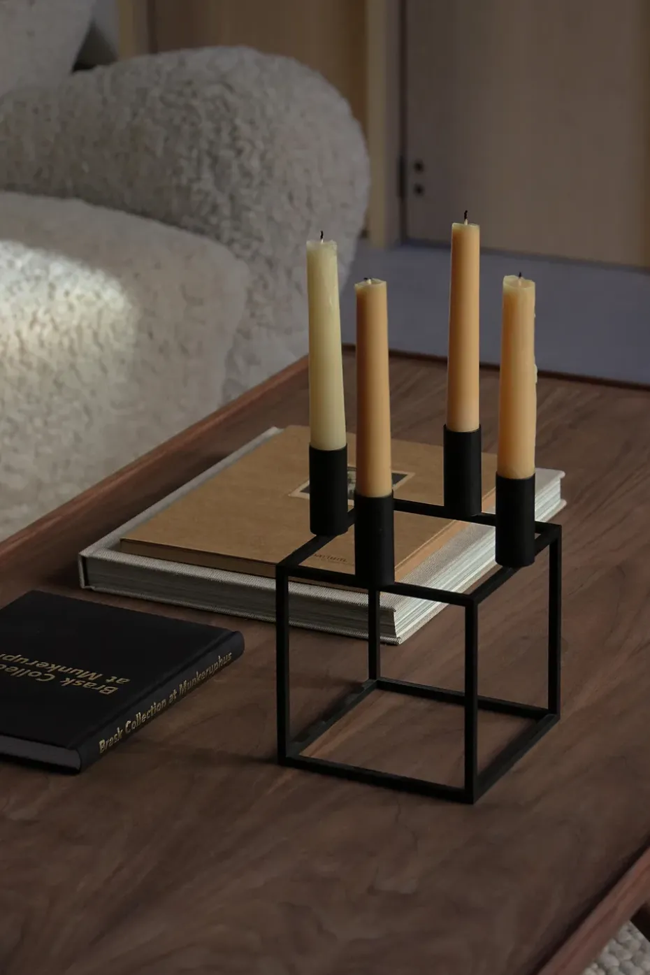 Candelabro Kubus 4, negro