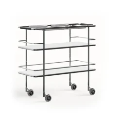 Carrito de servicio Cargo Support, Laminado blanco-cromo