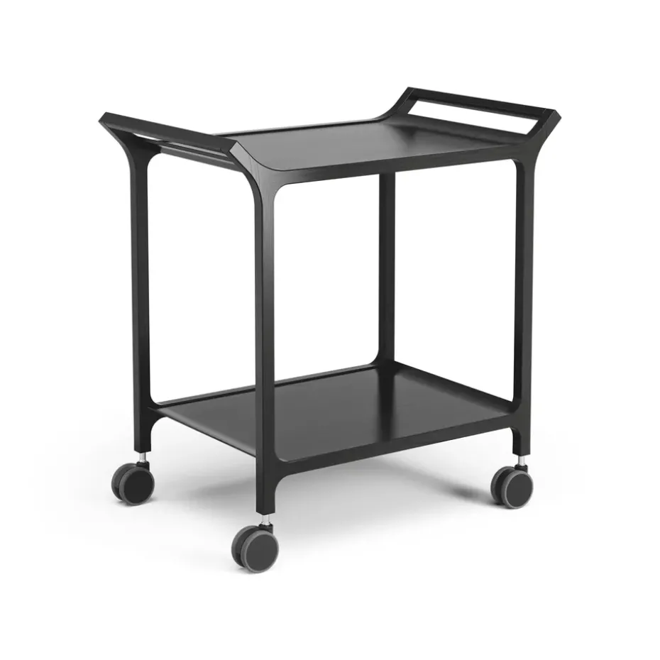 Carrito para servir Teatime, fresno lacado negro