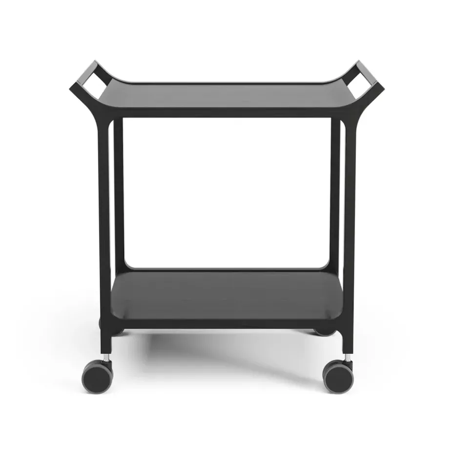 Carrito para servir Teatime, fresno lacado negro