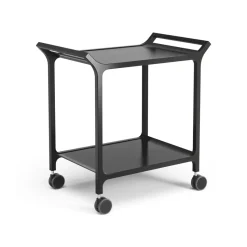 Carrito para servir Teatime, fresno lacado negro