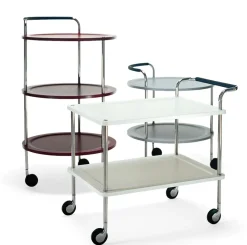 Carro con ruedas Trolley Round basic, Gris oscuro, base de cromo