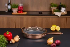 Cazuela con tapa con recubrimiento hybrid coating Hâws Santo, Oro rosado