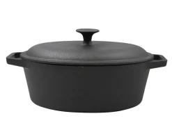 Cazuela de hierro fundido ovalado Nordwik 4 l, Negro