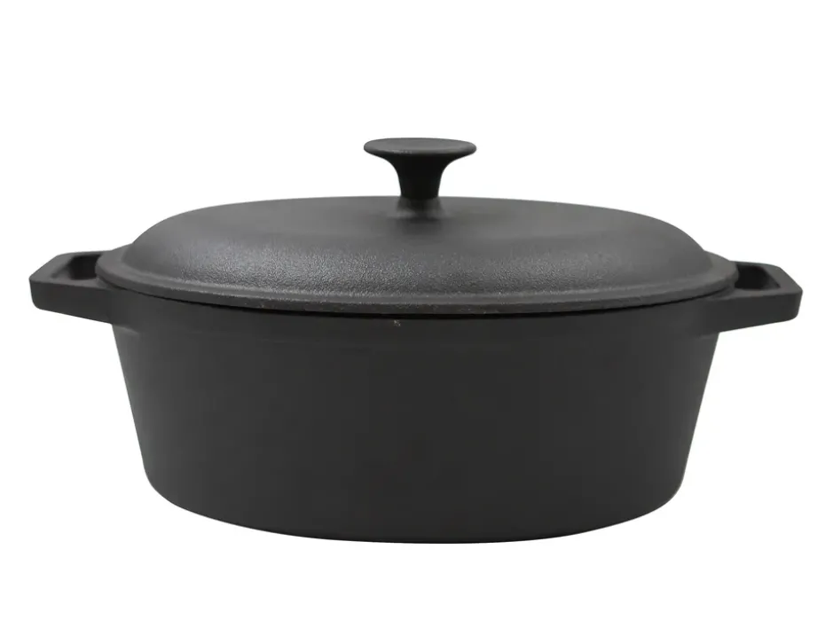 Cazuela de hierro fundido ovalado Nordwik 4 l, Negro