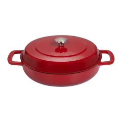 Cazuela de hierro fundido esmaltado Combekk Enameled Ø28 cm, Pomo cherry-silver