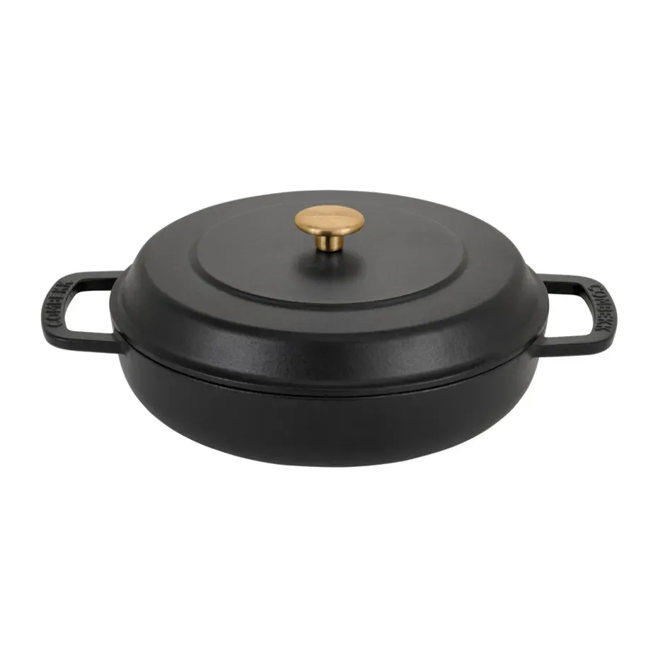 Cazuela de hierro fundido esmaltado Combekk Enameled Ø28 cm, Pomo negro-gold