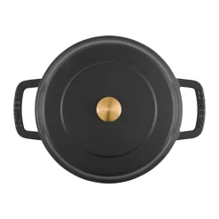 Cazuela de hierro fundido esmaltado Combekk Enameled Ø28 cm, Pomo negro-gold