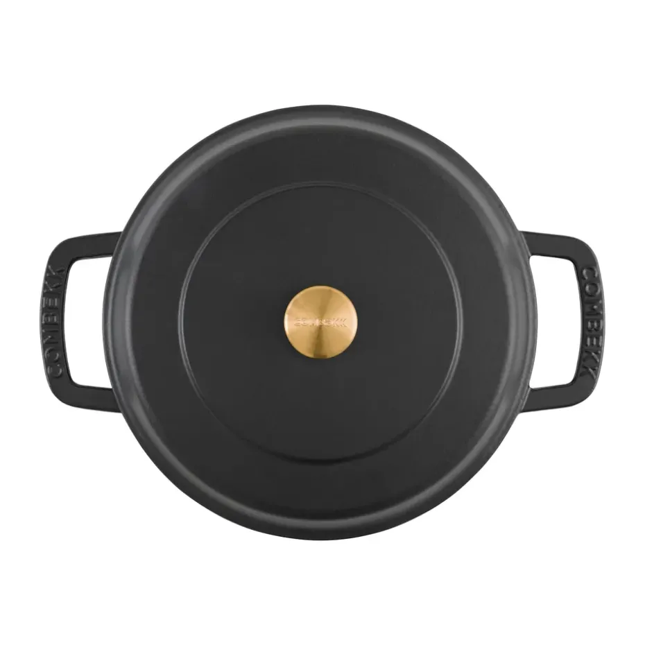 Cazuela de hierro fundido esmaltado Combekk Enameled Ø28 cm, Pomo negro-gold