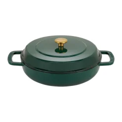 Cazuela de hierro fundido esmaltado Combekk Enameled Ø28 cm, Holly Green-pomo gold