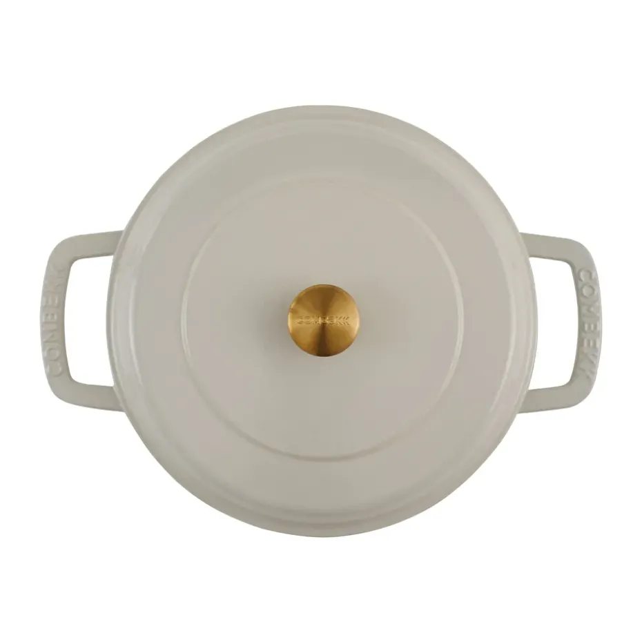 Cazuela de hierro fundido esmaltado Combekk Enameled Ø28 cm, Pomo sand-gold