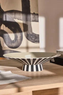 Centro de mesa Toppu bajo Ø39x10,5 cm, Vanilla-black-white