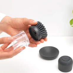 Cepillo para platos con dispensador Brabantia, gris oscuro
