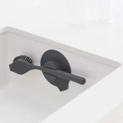 Cepillo para platos con soporte con ventosa Brabantia, gris oscuro