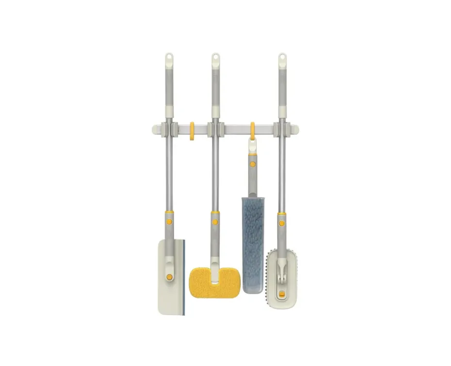 Cleantech Carril de almacenamiento de herramientas de limpieza, Plata
