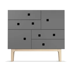 Cómoda Peep B1, Slate grey, roble pigmentado blanco